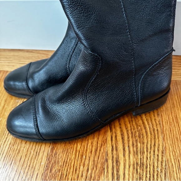 Ann Taylor Adalie Extended Calf Leather Boots In Black - Picture 7 of 10